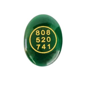 SALASAR® Certified Natural Green Jade Oval Gemstone for Money Attract & Good Luck | Engraved with Zibu Symbol & Money Switch Word