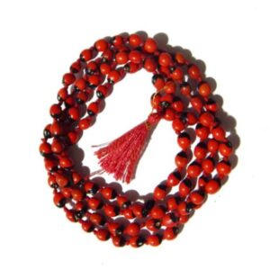 Red Gunja Mala 8mm | 108 Natural Beads for Concentration, Protection & Inner Peace | Ideal for Prayer & Meditation