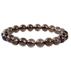 Smokey Quartz Bracelet (8mm) by Salasar Gems – lab certified natural stone bracelet for wealth, money attraction & prosperity. Energized crystal for Reiki, Vastu & manifestation.