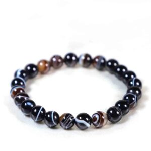 Sulemani Hakik Bracelet (8mm) by Salasar Gems – lab certified natural stone bracelet for wealth, money attraction & prosperity. Energized crystal for Reiki, Vastu & manifestation.